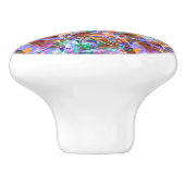 Keramisch Knob Floral Abstract Glas in lood Keramische Knop (Zijkant)