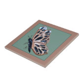 Keramisch koper en zwart Butterfly tegel Tegeltje (Zijkant)