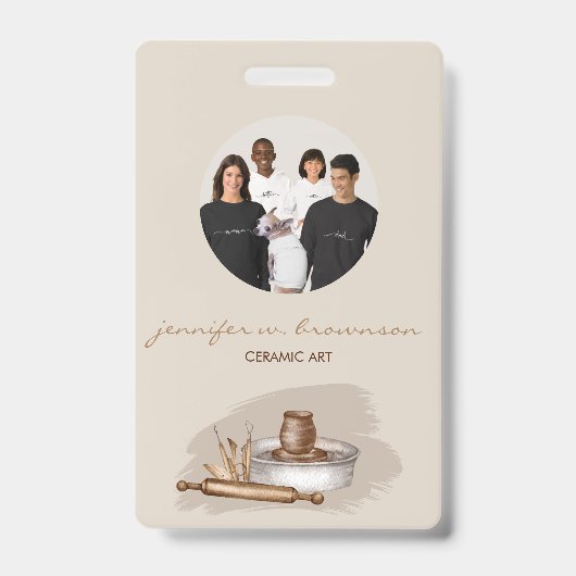 Keramisch Kunstenaar Foto Conferentie Badge (Voorzijde)