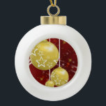 Keramisch Ornament, gouden balls Keramische Bal Ornament<br><div class="desc">Keramische kerstbal versiering decorate je mooie kerstboom met een soort aangepast versieringsmiddel. Iets voor iedereen,  Maria lurdis afonso,  https://www.zazzle.com/succeedinbeautybarb</div>