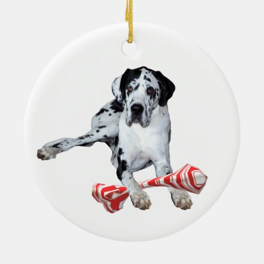 Keramisch Ornament Harlequin Great Dane (Achterkant)