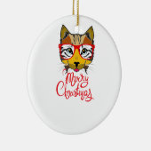 Keramisch Ornament Kattenliefhebber Vrolijk kerstf (Rechts)
