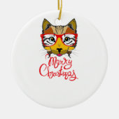 Keramisch Ornament Kattenliefhebber Vrolijk kerstf (Voorkant)