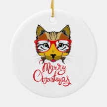 Keramisch Ornament Kattenliefhebber Vrolijk kerstf
