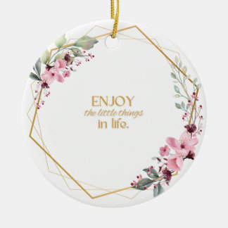 Keramisch Ornament met bloemen en een klein briefj