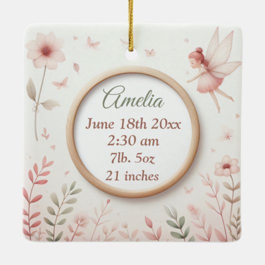  Keramisch Ornament met Fairy Lijst (Achterkant)