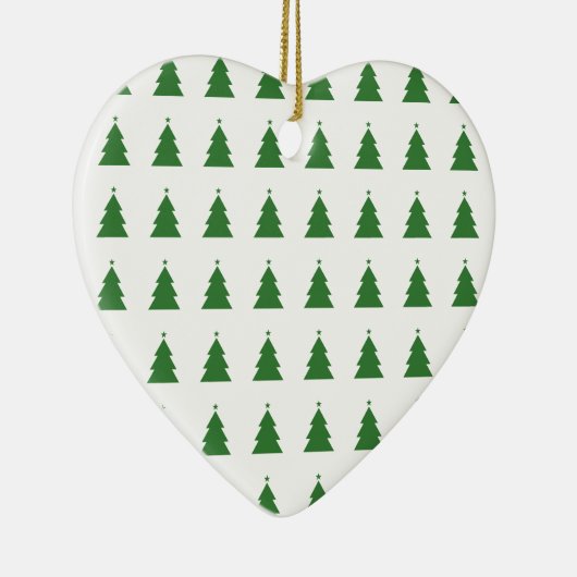 Keramisch Ornament met groene kerstbomen (Rechts)