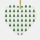 Keramisch Ornament met groene kerstbomen (Voorkant)