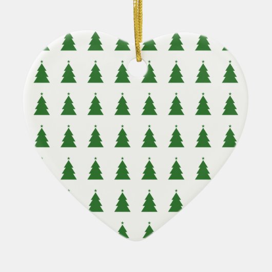 Keramisch Ornament met groene kerstbomen (Voorkant)