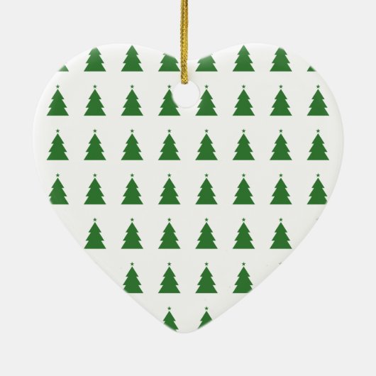 Keramisch Ornament met groene kerstbomen (Achterkant)