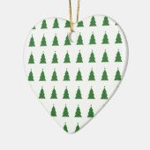 Keramisch Ornament met groene kerstbomen (Links)