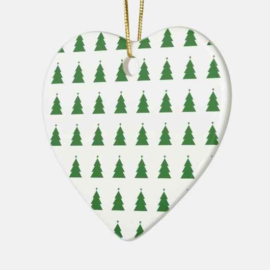 Keramisch Ornament met groene kerstbomen (Links)