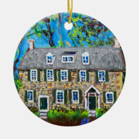 Keramisch ornament met historische post-kantoor (Voorkant)