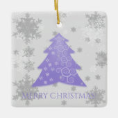 Keramisch Ornament met lavendel Festive-kerstboom (Voorkant)