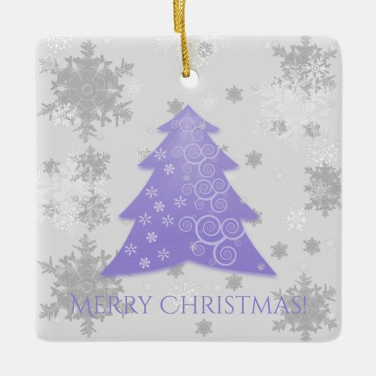 Keramisch Ornament met lavendel Festive-kerstboom (Voorkant)