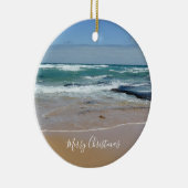 Keramisch Ornament met prettige kerstgolven rond k (Rechts)