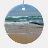 Keramisch Ornament met prettige kerstgolven rond k (Achterkant)