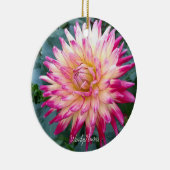 Keramisch ornament met roze dahlias (Rechts)