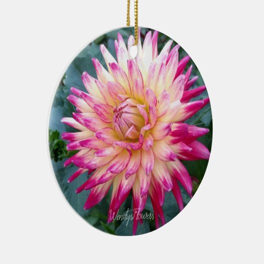 Keramisch ornament met roze dahlias (Rechts)