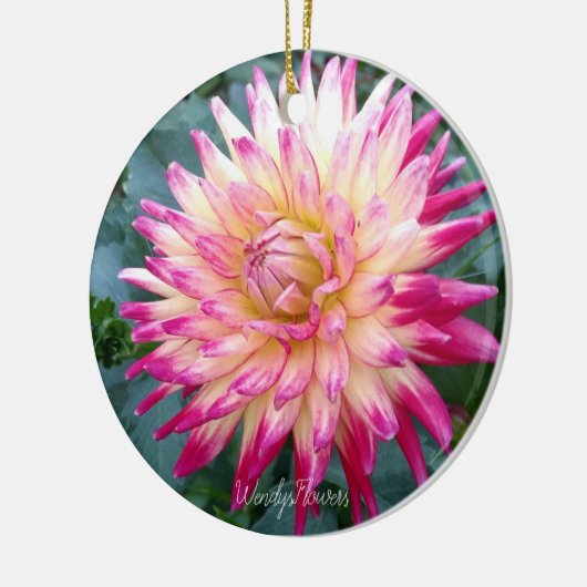 Keramisch ornament met roze dahlias (Links)