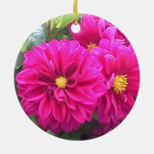 Keramisch ornament met roze dahlias (Achterkant)