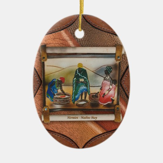 Keramisch ornament met twee grafische kaarten (Voorkant)