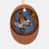 Keramisch ornament met twee grafische kaarten (Achterkant)