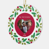 Keramisch Ornament - Onze Eerste Kerstmis - Foto/D (Links)