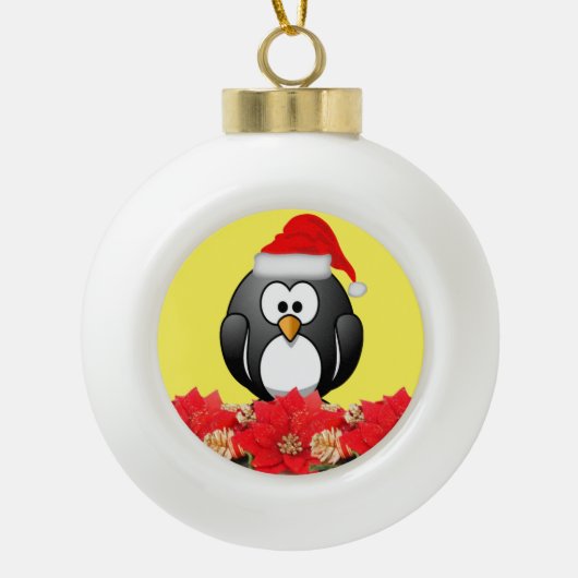 Keramisch Ornament, pinguïn Keramische Bal Ornament (Voorkant)