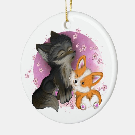 Keramisch Ornament - pluizige knuffels (Links)