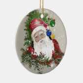 Keramisch Ornament Rond Traditionele Kerstman (Rechts)