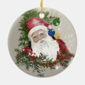 Keramisch Ornament Rond Traditionele Kerstman (Achterkant)