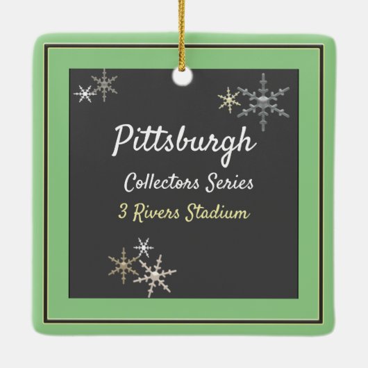 Keramisch Ornament Three Rivers Stadium Day Uitzic (Achterkant)