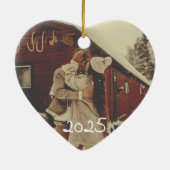 Keramisch Ornament trouwnaam eerste kerst (Achterkant)