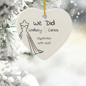 Keramisch Ornament trouwnaam eerste kerst