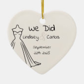 Keramisch Ornament trouwnaam eerste kerst (Voorkant)