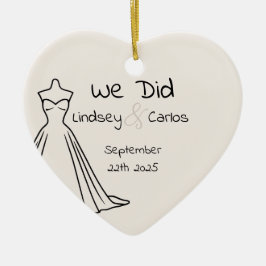 Keramisch Ornament trouwnaam eerste kerst