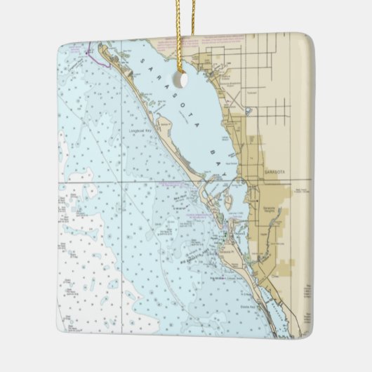 Keramisch Ornament van Sarasota Boating Chart (Links)