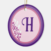 Keramisch Ornament - Voeg je initiaal toe - Paarse (Links)