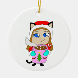 keramisch ornament voor chibi-catgirl