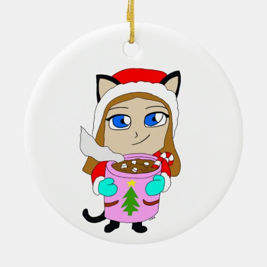 keramisch ornament voor chibi-catgirl (Achterkant)