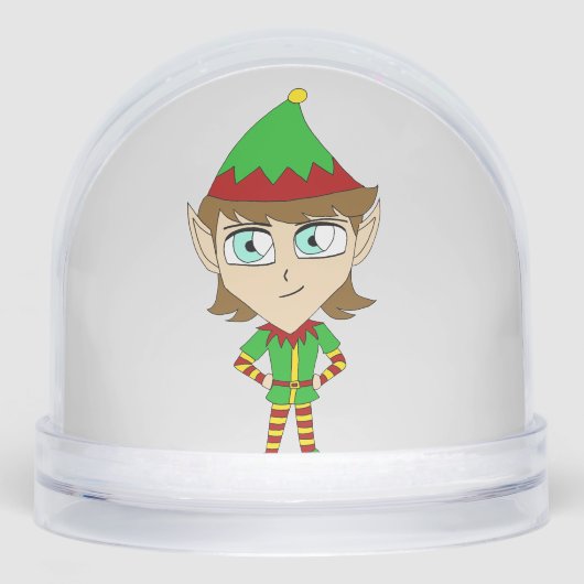 keramisch ornament voor chibi-elf sneeuwbol (Voorkant)
