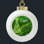 Keramisch Ornament voor kerstbedekking<br><div class="desc">Keramische kerstbal versiering decorate je mooie kerstboom met een soort aangepast versieringsmiddel. Iets voor iedereen,  Maria lurdis afonso,  https://www.zazzle.com/succeedinbeautybarb</div>