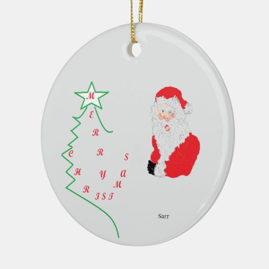 Keramisch Ornament: Vrolijk kerstfeest / Sinterkla Keramisch Ornament (Links)