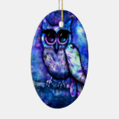 Keramisch Ornament Whimsical Abstract Uil Blauw (Rechts)