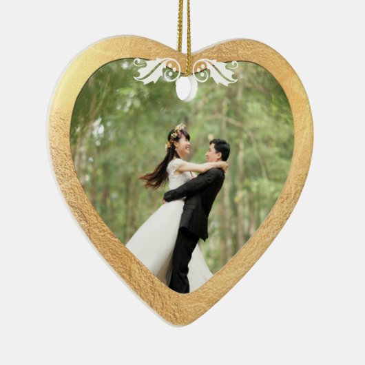 Keramisch Roos voor hartslag Gold + Gold Keramisch Ornament (Rechts)