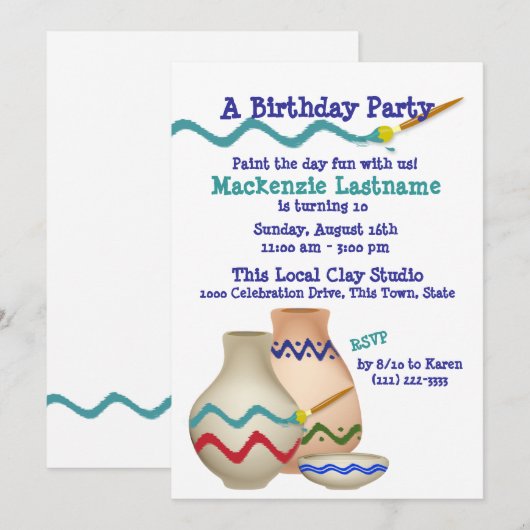 Keramisch schilderij Verjaardagsfeest Kaart (Voorkant / Achterkant)