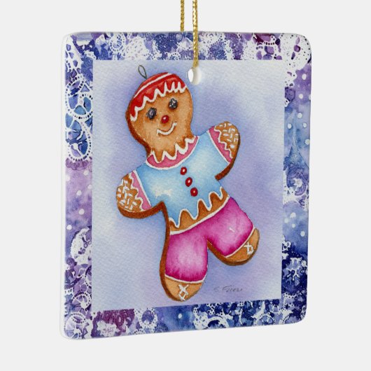 Keramisch sieraad "Gingerbrood Boy" Keramisch Ornament (Rechts)