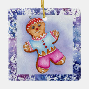 Keramisch sieraad "Gingerbrood Boy" Keramisch Ornament