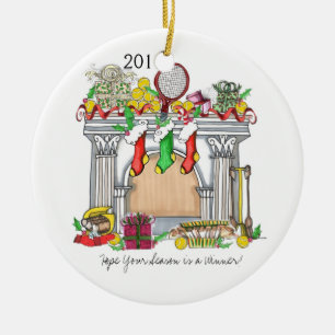 Keramisch sieraad - Tennis Mantal 2011 Ornament